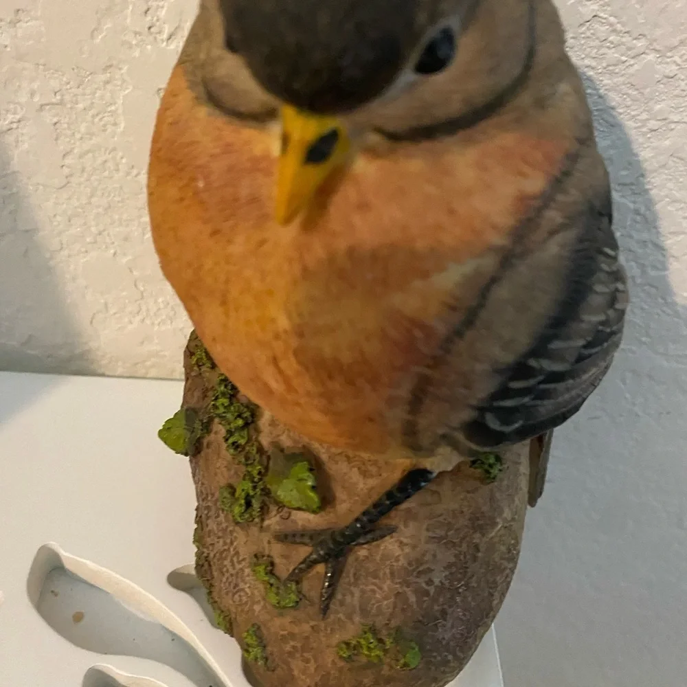 American Robin Lifelike Resin Hand Painted 7” Decor  Whimsical Bird Statue
